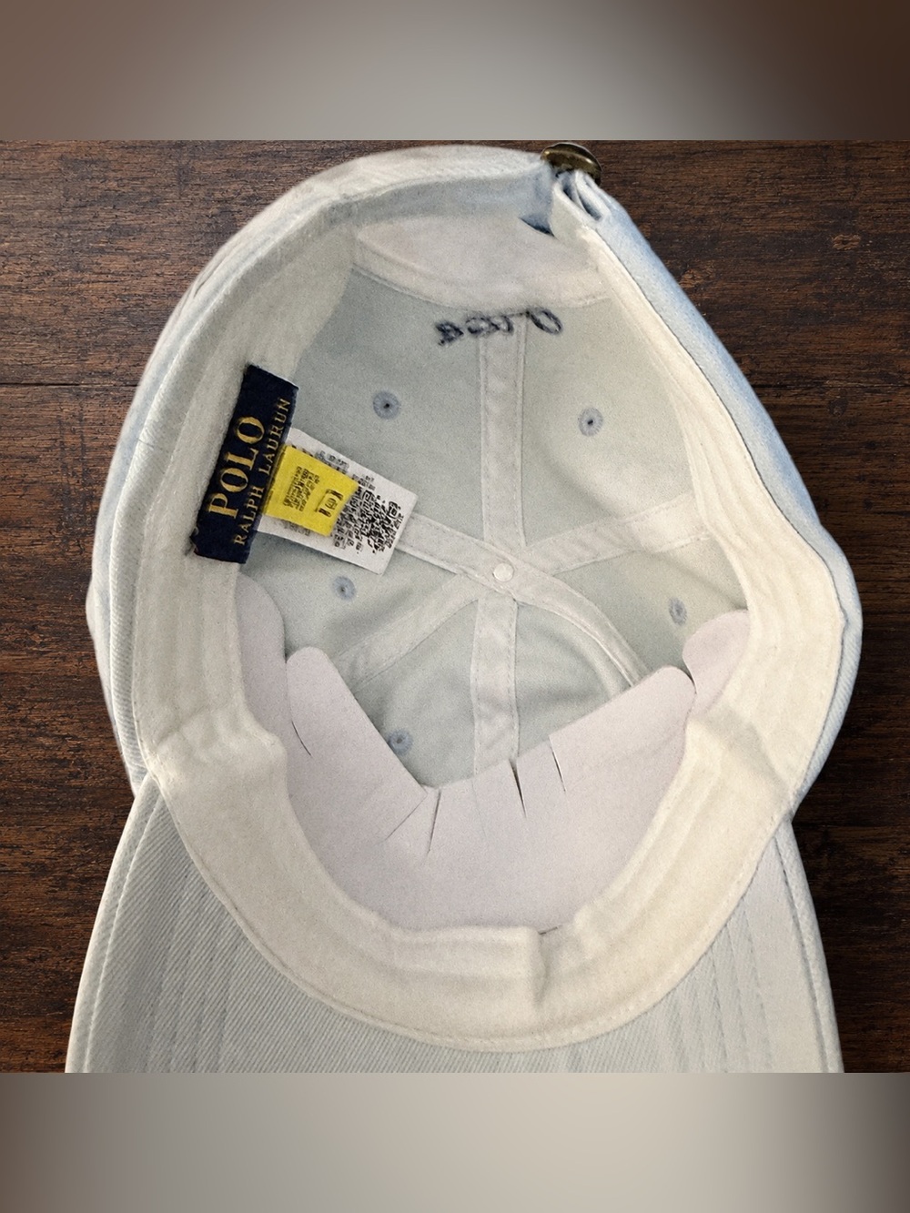 Polo by Ralph Lauren Pale Blue Denim Embroidered Polo Player Cap - Picture 2 of 3